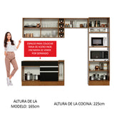 Combo completo de Cocina Madesa Glamy 290cm Marrón/Negro/Crema 09
