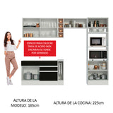 Combo completo de Cocina Madesa Glamy 290cm Blanco/Negro/Crema 09