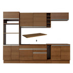 Combo completo de Cocina 290 cm 9 Puertas 2 Cajones Marrón Glamy Madesa