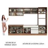 Combo completo de Cocina 310cm Glamy Madesa 01 Marrón/Blanco