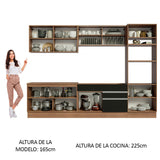 Combo completo de Cocina Madesa Glamy 310cm Marrón/Negro 01