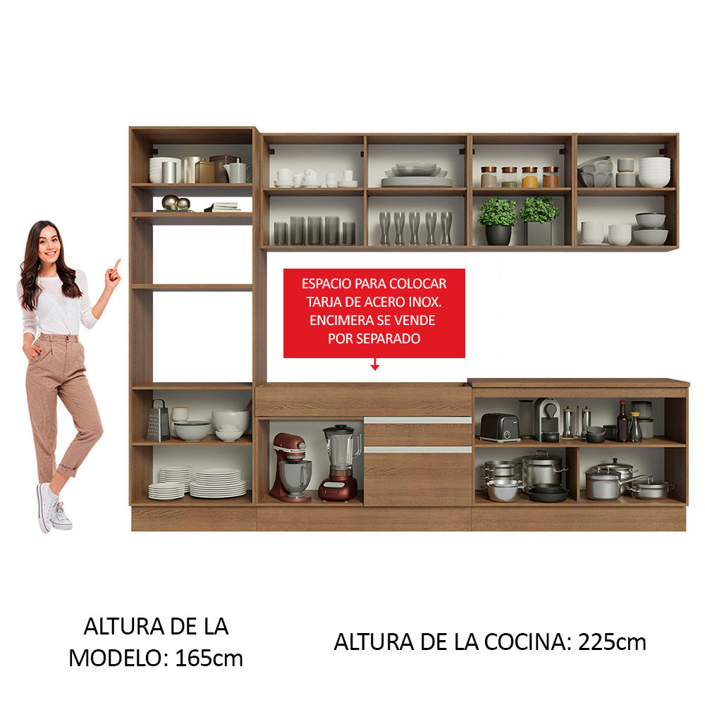 Combo completo de Cocina 310cm Marrón Glamy Madesa 02