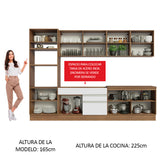 Combo completo de Cocina 310cm Marrón/Blanco Glamy Madesa 02