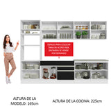 Combo completo de Cocina Madesa Glamy 310cm Blanco/Negro 02