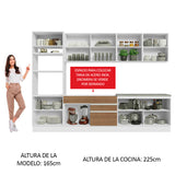 Combo completo de Cocina 310cm Glamy Madesa 02 - Blanco/Marrón