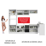 Combo completo de Cocina Madesa Glamy 315cm Blanco/Negro 01