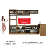 Combo completo de Cocina Madesa Glamy 315cm Marrón/Negro 01