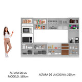 Combo completo de Cocina Madesa 330cm OlimBacha 02 - Blanco/Marrón