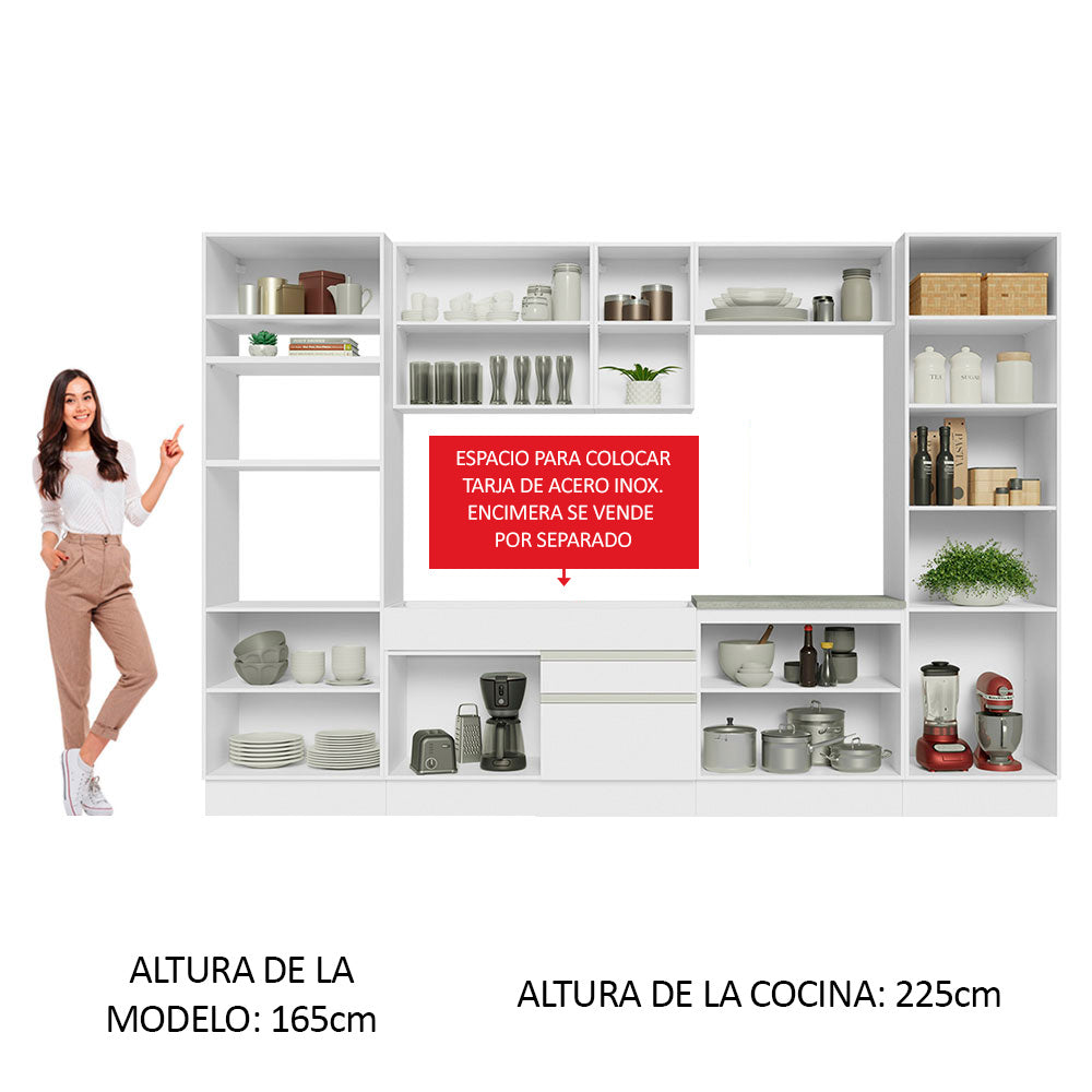 Combo completo de Cocina 330cm Glamy Madesa 03 - Blanco