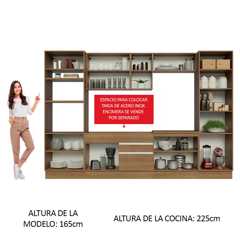 Combo completo de Cocina 330cm Marrón Glamy Madesa 03