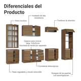 Combo completo de Cocina con Cristalero 340 cm Madesa Glamy MM 01