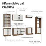 Combo completo de Cocina con Cristalero 340 cm Madesa Glamy MB 01