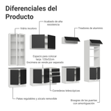 Combo completo de Cocina con Cristalero 340 cm Madesa Glamy BN 01