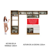 Combo completo de Cocina Madesa Glamy 350cm Blanco/Negro 01