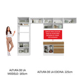 Combo completo de Cocina Madesa 350cm Glamy 01 - Blanco