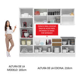 Combo Completo de Cocina 100% MDF 240 cm Blanco/Marrón Acordes Madesa 01