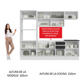 Combo Completo de Cocina 100% MDF 250 cm Blanco/Negro Acordes Madesa 03