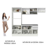 Combo Completo de Cocina 100% MDF 250 cm Frentes Blanco Brillante Acordes Madesa 04