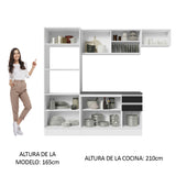 Combo Completo de Cocina 100% MDF 250 cm Blanco/Negro Acordes Madesa 04