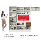 Cocina Compacta 100% MDF 260 cm Puetas Blanco/Marrón Acordes Madesa 02