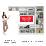 Combo Completo de Cocina 260 cm 100% MDF Frentes Blanco Brillante Acordes Madesa 04