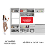 Combo Completo de Cocina 100% MDF 270 cm Frentes Blanco Brillante Acordes Madesa 06