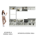 Combo Completo de Cocina 100% MDF 270 cm Blanco/Negro Acordes Madesa 07