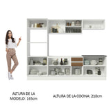 Combo Completo de Cocina 100% MDF 270 cm Blanco/Marrón Acordes Madesa 07