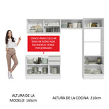 Combo Completo de Cocina 100% MDF 270 cm Frentes Blanco Brillante Acordes Madesa 08