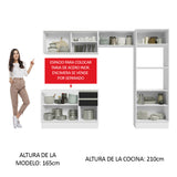 Combo Completo de Cocina 100% MDF 270 cm Blanco/Negro Acordes Madesa 08