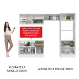 Combo Completo de Cocina 100% MDF 270 cm Blanco/Marrón Acordes Madesa 08