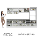 Combo Completo de Cocina 100% MDF 310 cm Blanco/Negro Acordes Madesa 01