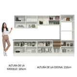 Combo Completo de Cocina 100% MDF 310 cm Blanco/Marrón Acordes Madesa 01