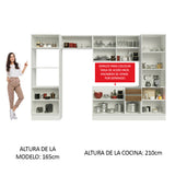 Combo Completo de Cocina 100% MDF 330 cm Marrón/Blanco Acordes Madesa 02