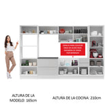 Combo Completo de Cocina 100% MDF 330 cm Frentes Blanco Brillante Acordes Madesa 05
