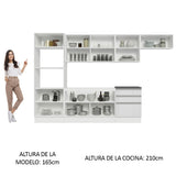 Combo Completo de Cocina 100% MDF 330 cm Frentes Blanco Brillante Acordes Madesa 06