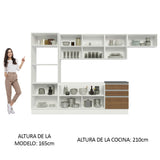 Combo Completo de Cocina 100% MDF 330 cm Blanco/Marrón Acordes Madesa 06