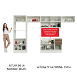 Combo Completo de Cocina 100% MDF 350 cm Marrón/Blanco Acordes Madesa 01