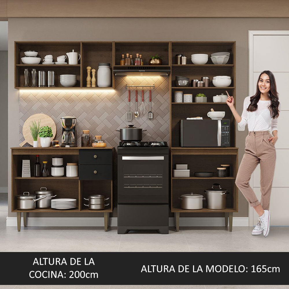 Combo completo de Cocina Madesa Gourmet 235cm MN 01