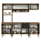 Combo completo de Cocina 225 cm Marrón/Negro Lille Madesa 01