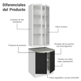 Kit Bajo Mesada con Cristalero 70 cm Madesa Lux BN 01