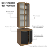 Kit Bajo Mesada con Cristalero 70 cm Madesa Lux 70cm MN 01