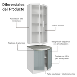 Kit Bajo Mesada con Cristalero 70 cm Madesa Lux BB 01