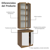 Kit Bajo Mesada con Cristalero 70 cm Madesa Veludo Lux 70cm MB