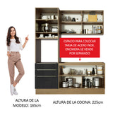 Combo de Cocina Compacta 180cm Marrón/Negro Lux Madesa 01