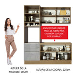 Combo de Cocina Compacta 180cm Marrón/Gris Lux Madesa 01