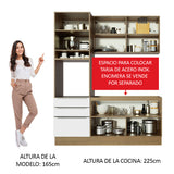 Cocina Compacta 180 x 60 cm Marrón/Blanco Aterciopelado Lux Madesa 01