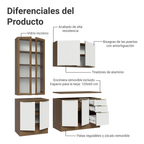 Cocina Compacta 190 cm con Cristalero 8 Puertas 3 Cajones Marrón/Blanco Lux Madesa
