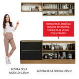 Combo de Cocina Compacta 200cm Marrón/Negro Lux Madesa 01