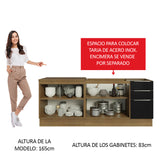 Kit con 2 Bajo Mesada Madesa Lux 4 Purtas 3 Cajones (Sin Mesada ni Bacha) Marrón/Negro